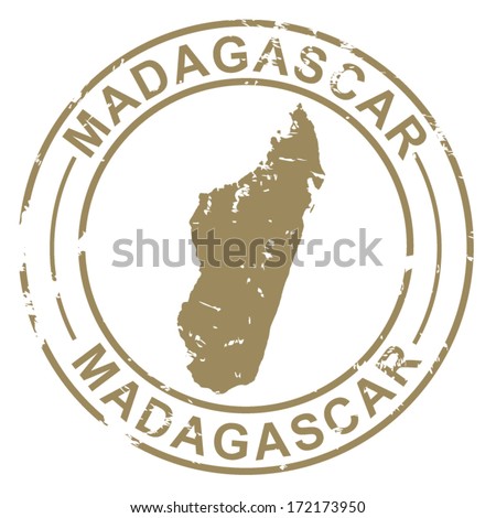 Grunge Stamp with Map of Madagascar