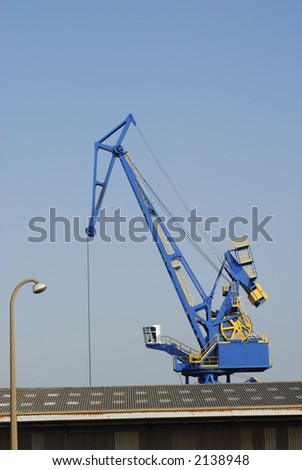 Blue Crane on Blue Sky in Calais, France.