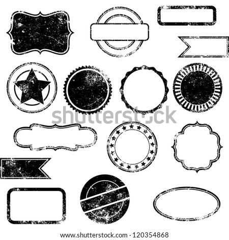 Vector Set Of Distressed Stamps - 120354868 : Shutterstock