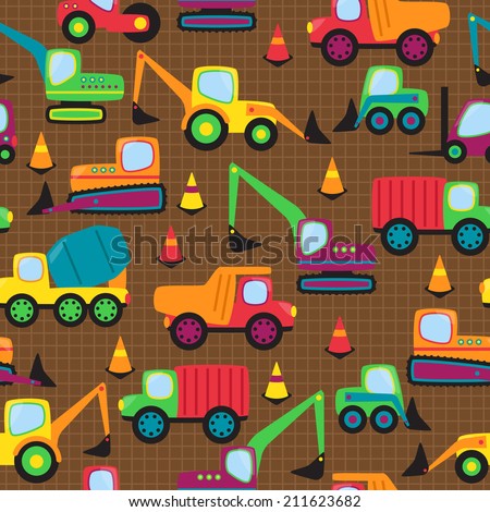 Transportation Themed Seamless Tileable Background Pattern