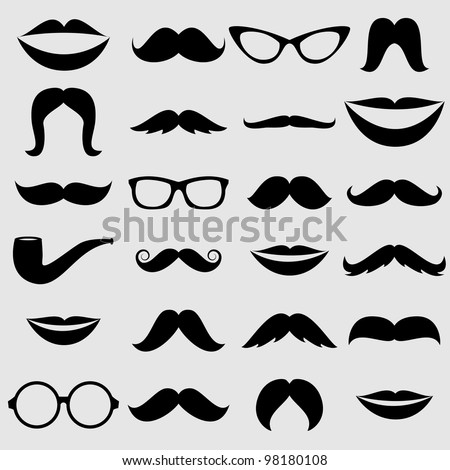 Mustaches and other Accessories Vector Set