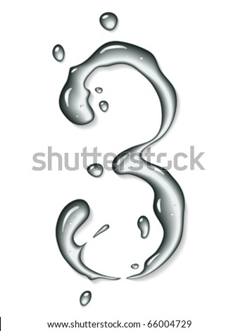 Vector Water Number 3 - Water Font - 66004729 : Shutterstock