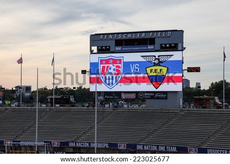 HARTFORD - OCTOBER 10:  Rentschler Field stadium before socce match between US Men`s National Team vs Ecuador, on October 10, 2014, in Rentschler Field stadium, Hartford, USA.
