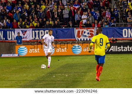 HARTFORD - OCTOBER 10:  Timmy Chandler #21 on US International Friendly match between US Men`s National Team vs Ecuador,  on October 10, 2014, in Rentschler Field stadium, Hartford, USA.