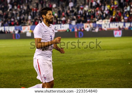 HARTFORD - OCTOBER 10: Omar Gonzalez #3 after match on US International Friendly match between US Men`s National Team vs Ecuador,  on October 10, 2014, in Rentschler Field stadium, Hartford, USA.