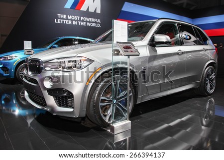 NEW YORK - APRIL 1: BMW exhibit  X5 M at the 2015 New York International Auto Show during Press day,  public show is running from April 3-12, 2015 in New York, NY.