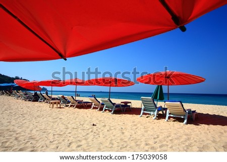 Clear sky beach umbrella
