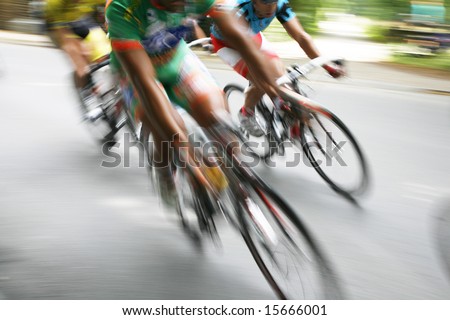 Image, Stock Photo blurred cyclist in motion