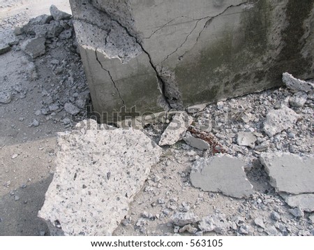 Damaged concrete foundation