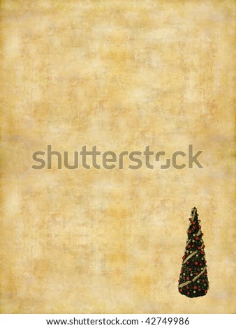 Artistic work of my own in retro style - Greeting card  with Christmas tree. Space for text.