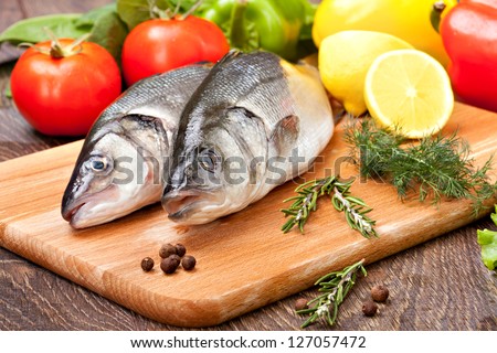 Sea Bass with the vegetables  and lemon
