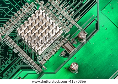 close up of circuit board. coarse style picture