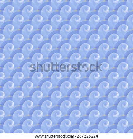 Intricate blue wave design on white background (tile able)