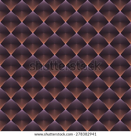 Intricate peach / purple abstract woven string diamond design on black background (tile able)