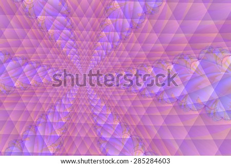 Intricate pink and purple abstract woven flower / star design