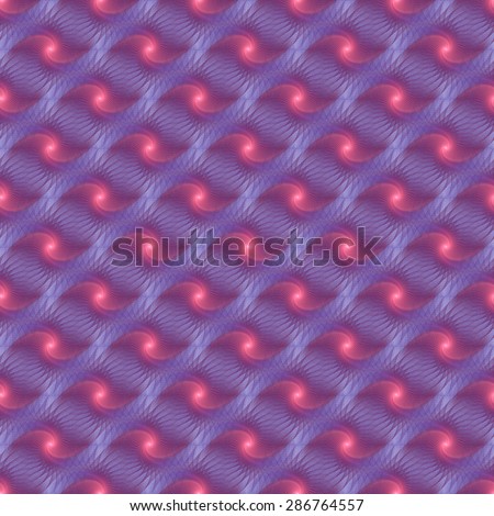 Intricate woven pink / purple string spirals on white background (tile able)