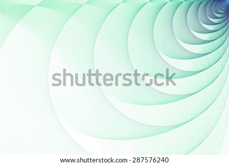 Intricate blue / teal abstract string / ripple curved design on white background