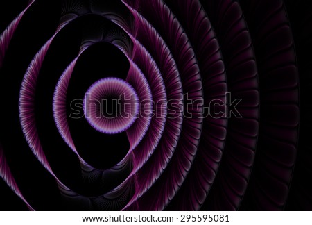 Bright pink / purple abstract ripple / wave target design on black background