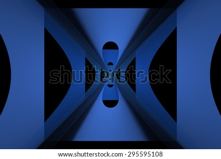 Smooth abstract square / rectangle / infinity shape design on black background
