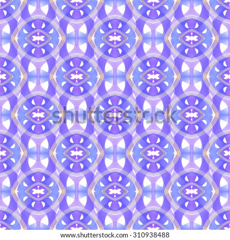 Intricate purple, blue and peach geometric woven 3D design on white background (tile able)