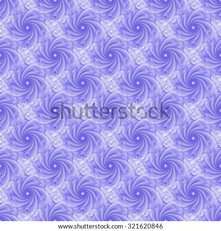 Funky purple abstract rotating flower design on white background (tile able)