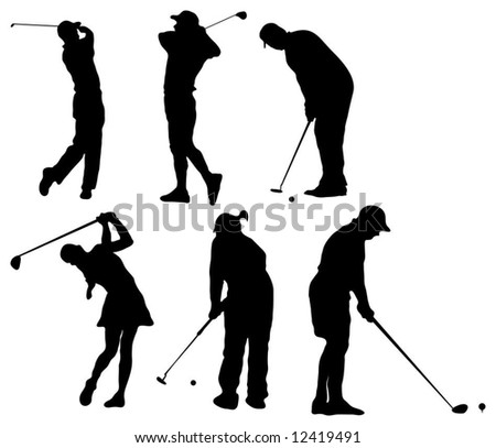 Golf Vectors - Silhouettes - 12419491 : Shutterstock