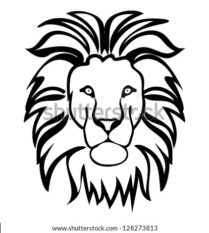 Lion Symbol Outline Stock Vector Illustration 128273813 : Shutterstock