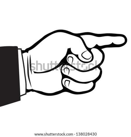 Pointing Finger-Hand Direction Outline Vector - 138028430 : Shutterstock