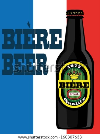 Beer poster with France flag Photo stock © 