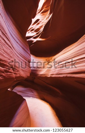 Play of Sunlight through the walls of Upper Antelope Canyon in Page Arizona USA