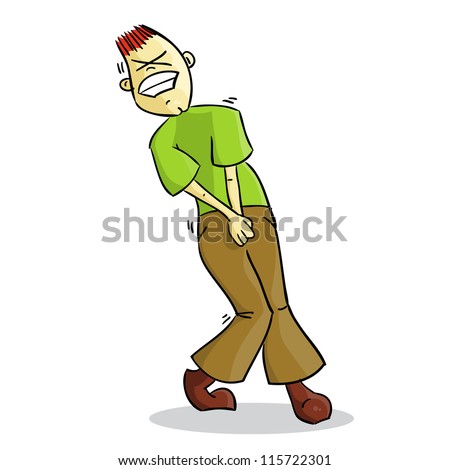 Man Desperately Holding His Pee. Stock Vector Illustration 115722301 ...