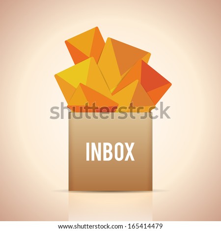 Vector illustration of an inbox box full of unread mails.