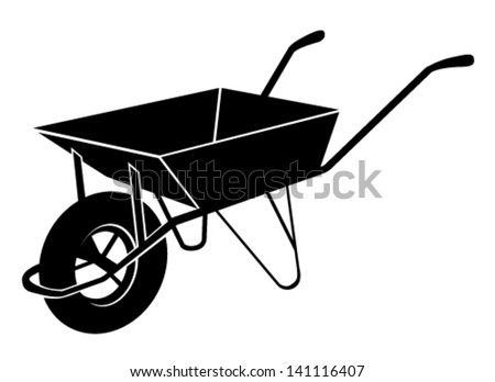 Wheelbarrow Vector Illustration - 141116407 : Shutterstock