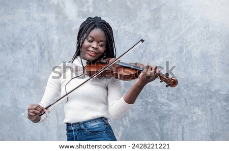 Similar – Image, Stock Photo Girl playing viola Viola