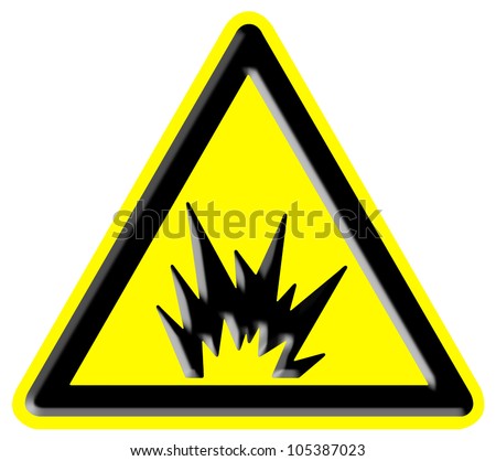 Warning Risk Of Explosion Sign Stock Photo 105387023 : Shutterstock