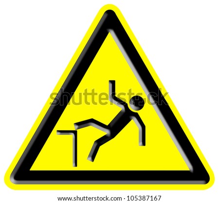 Danger Falling From Heights Sign Stock Photo 105387167 : Shutterstock