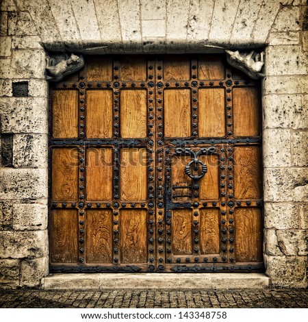Old door in Burgos (Castilla y Leon), Spain