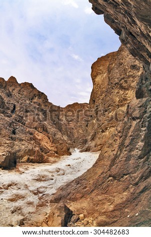 Tourist Scenic route in the rock wilderness. Red Sea, Israel