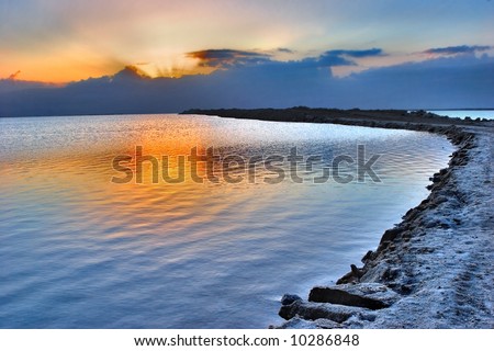 Sunrise on the Dead Sea in Israel