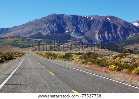 The road went off. Great American road goes through the beautiful desert