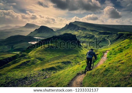 Similar – Image, Stock Photo View at Quiraing on Isle of Skye II