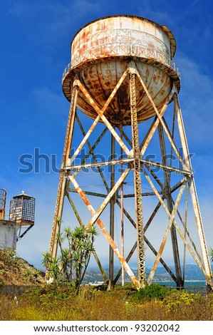 Rusty water tank tower