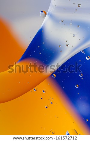 Orange and blue liquid abstract background