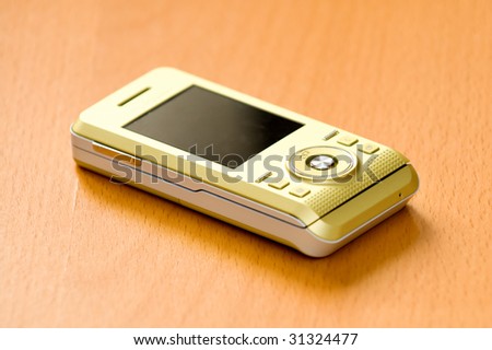 The close up of golden mobile phone
