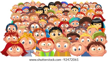 Crowd Of Children Stock Vector Illustration 92472061 : Shutterstock