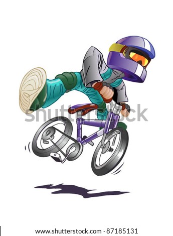 boy on mountain bike  vector