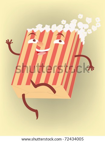 A Dancing Box Of Movie Popcorn. Stock Vector Illustration 72434005 ...