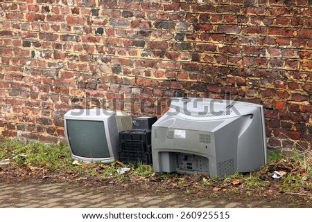Old TVs dumped
