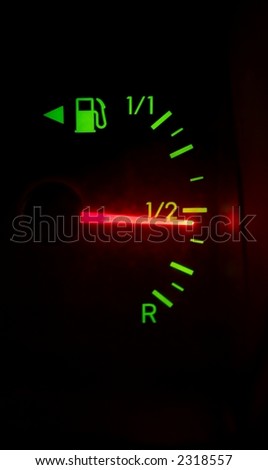 Fuel meter showing half