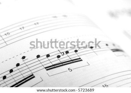 Closeup of a piece of sheet music